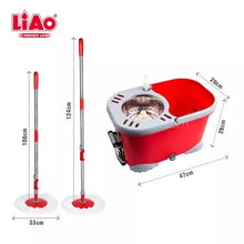 Load image into Gallery viewer, Microfibre Mop And Bucket Set Spin Foot Pedal Mop For Cleaning Floors Wood Tiles
