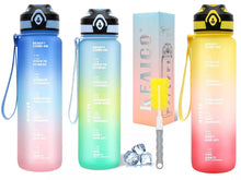 Load image into Gallery viewer, 1L Sports Water Bottle Gym Travel Drinking Leak proof Bottle with Straw BPA Free
