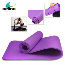 Load image into Gallery viewer, Yoga Mat Thick 10mm Non Slip NBR Carry Strap 183cm x 61cm Fitness Exercise Gym
