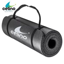 Load image into Gallery viewer, Yoga Mat Thick 10mm Non Slip NBR Carry Strap 183cm x 61cm Fitness Exercise Gym
