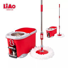 Load image into Gallery viewer, Microfibre Mop And Bucket Set Spin Foot Pedal Mop For Cleaning Floors Wood Tiles
