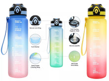 Load image into Gallery viewer, 1L Sports Water Bottle Gym Travel Drinking Leak proof Bottle with Straw BPA Free
