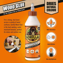 Load image into Gallery viewer, Gorilla Wood Glue 532ML High Quality Indoor Outdoor Strong Adhesive Heavy Duty
