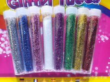 Load image into Gallery viewer, Glitter Tubes 8 Assorted Colours Art Crafts School Kids Children DIY Scrapbook
