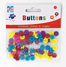 Load image into Gallery viewer, 90 Assorted Colour Acrylic Plastic Buttons For Card making Embellishments Craft
