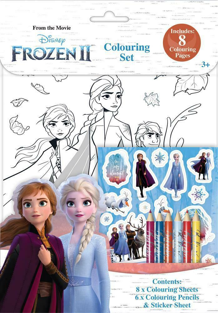 Frozen 2 Colouring Set Art & Craft Pencils & Stickers Travel Activity Book Gift