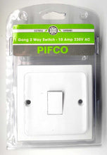 Load image into Gallery viewer, 5 x 1 Gang 2 Way Light Switch White Plastic 10A Wall Switch With Fixing Screws
