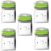 Load image into Gallery viewer, 5 x 1 Gang 2 Way Light Switch White Plastic 10A Wall Switch With Fixing Screws
