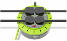 Load image into Gallery viewer, STATUS 13A 4 Way Socket 5M Extension Lead Cassette Reel with Thermal Out (Green)
