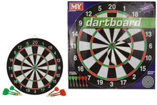 Load image into Gallery viewer, FULL SIZE 17&quot; DARTBOARD SET - 6 DARTS FUN FAMILY DART BOARD GAME ADULTS KIDS NEW
