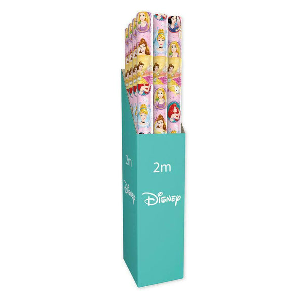 2 x Disney Princess 2M Kids Gift Wrapping Paper Roll Birthday Christmas Present  loading=