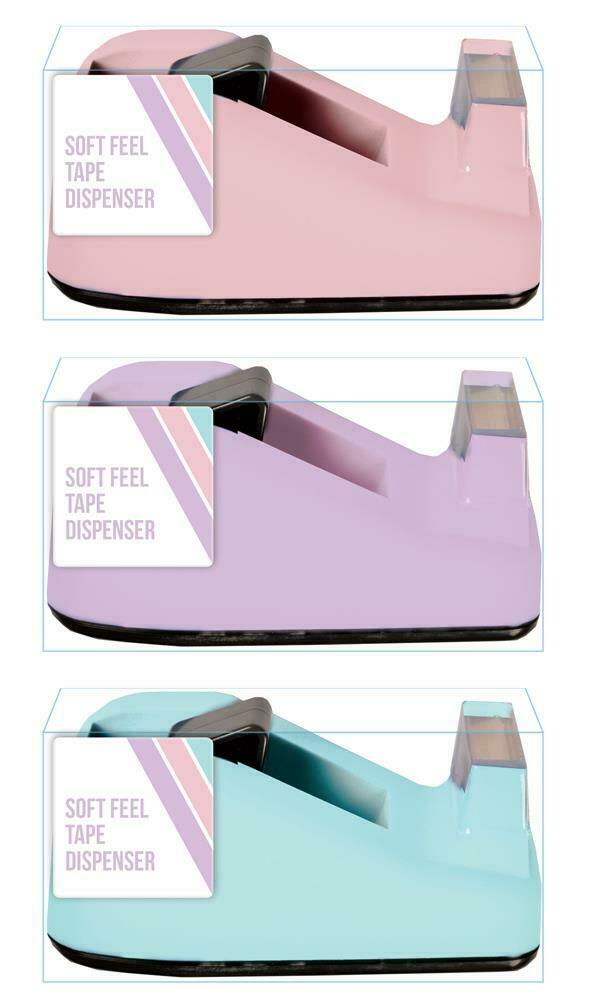 Pastel Soft Feel Mini Tape Dispenser With Tape School Office Desk Stationery