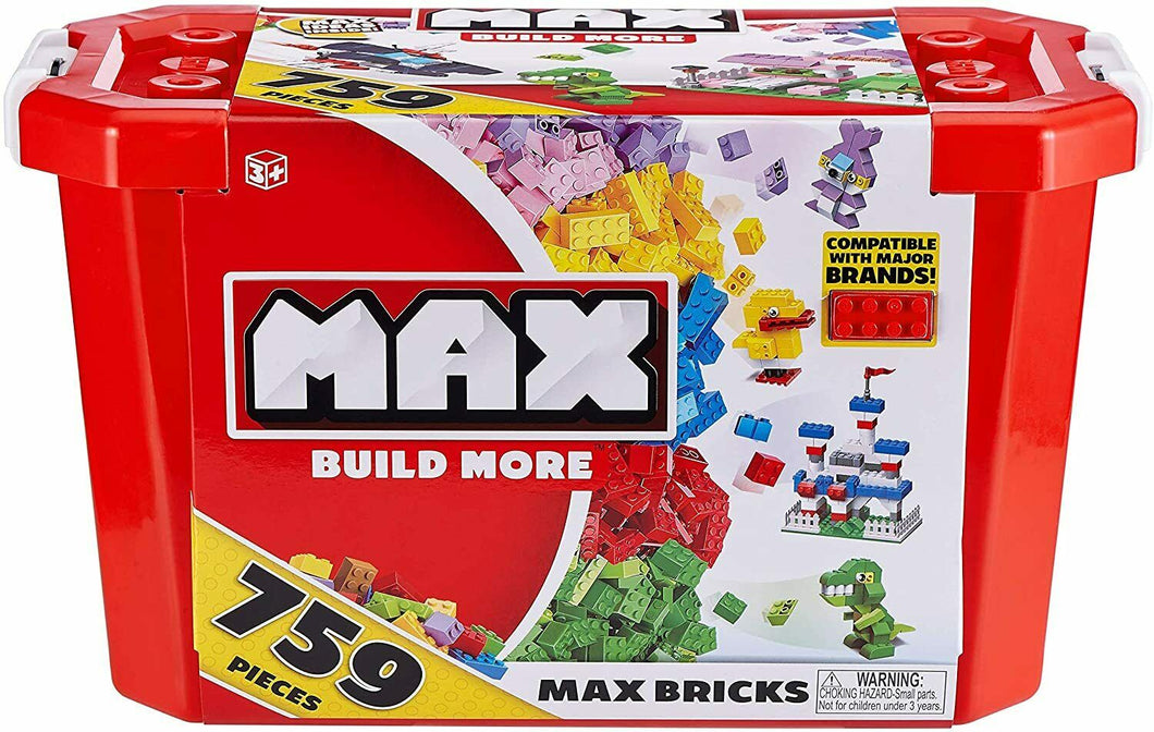 Large Tub Zuru Max 759 Pcs Assorted Construction Building Blocks Bricks Set New