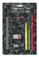 Load image into Gallery viewer, 7 PIECE SCHOOL STATIONERY SET PENS RULER PENCIL ERASER STATIONERY BACK TO CLASS
