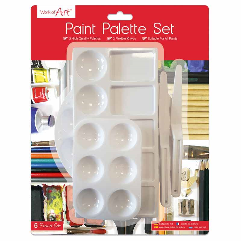 Paint Palette Set 3 Trays And Painting Knife Set Artist Children Colour Mixing