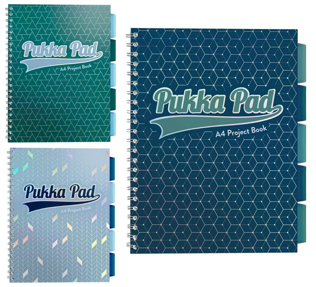 Pukka Pad A4 Project Book Notebook 200 Pages 8mm Ruled Lines 80GSM Paper