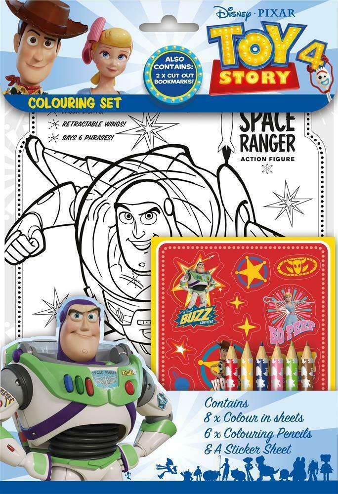 Toy Story 4 Colouring Set Arts and Crafts Pencil Crayons Travel Activity Book