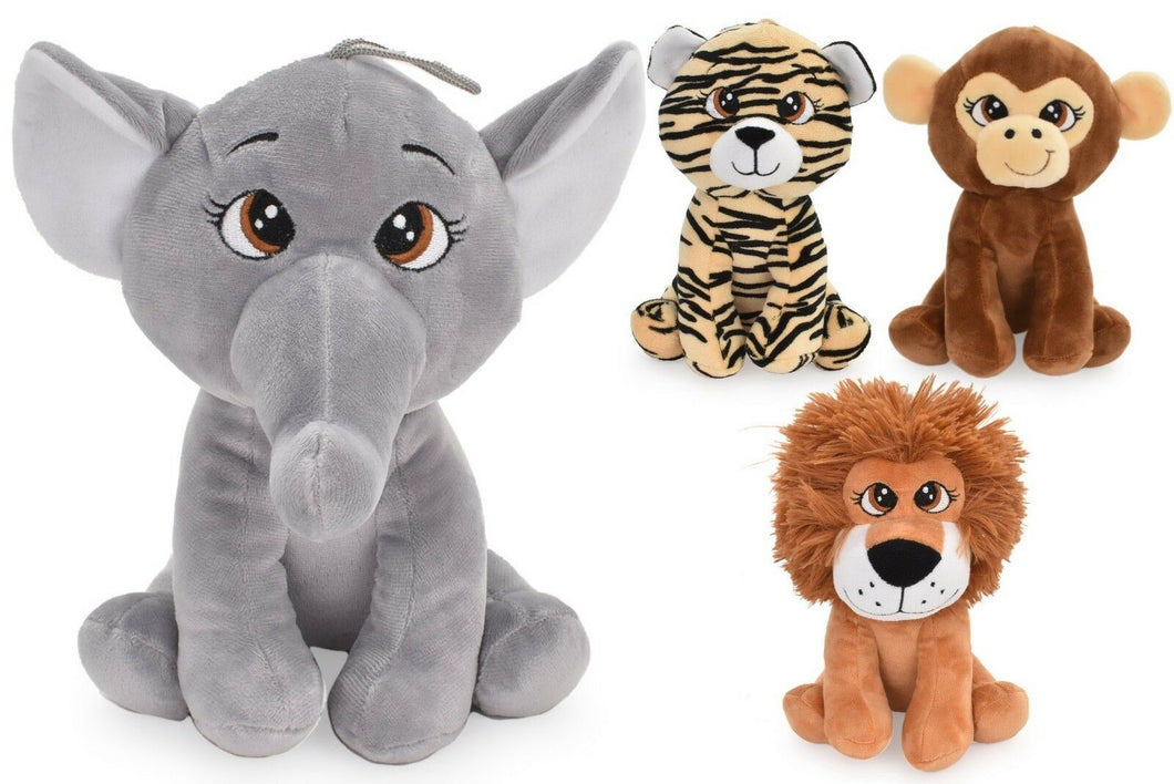 20cm Small Plush Soft Wild Animals Toy Elephant/ Tiger/ Monkey/Lion Cuddly Teddy
