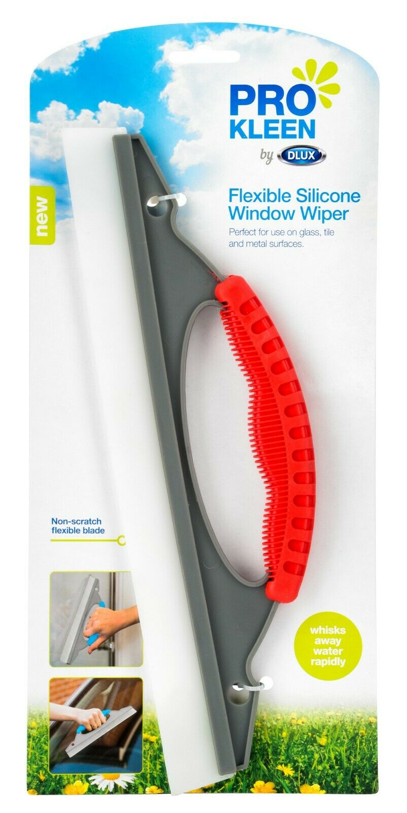 Flexible Silicone Window Shower Squeegee Glass Cleaner Wiper Washer Rubber Blade