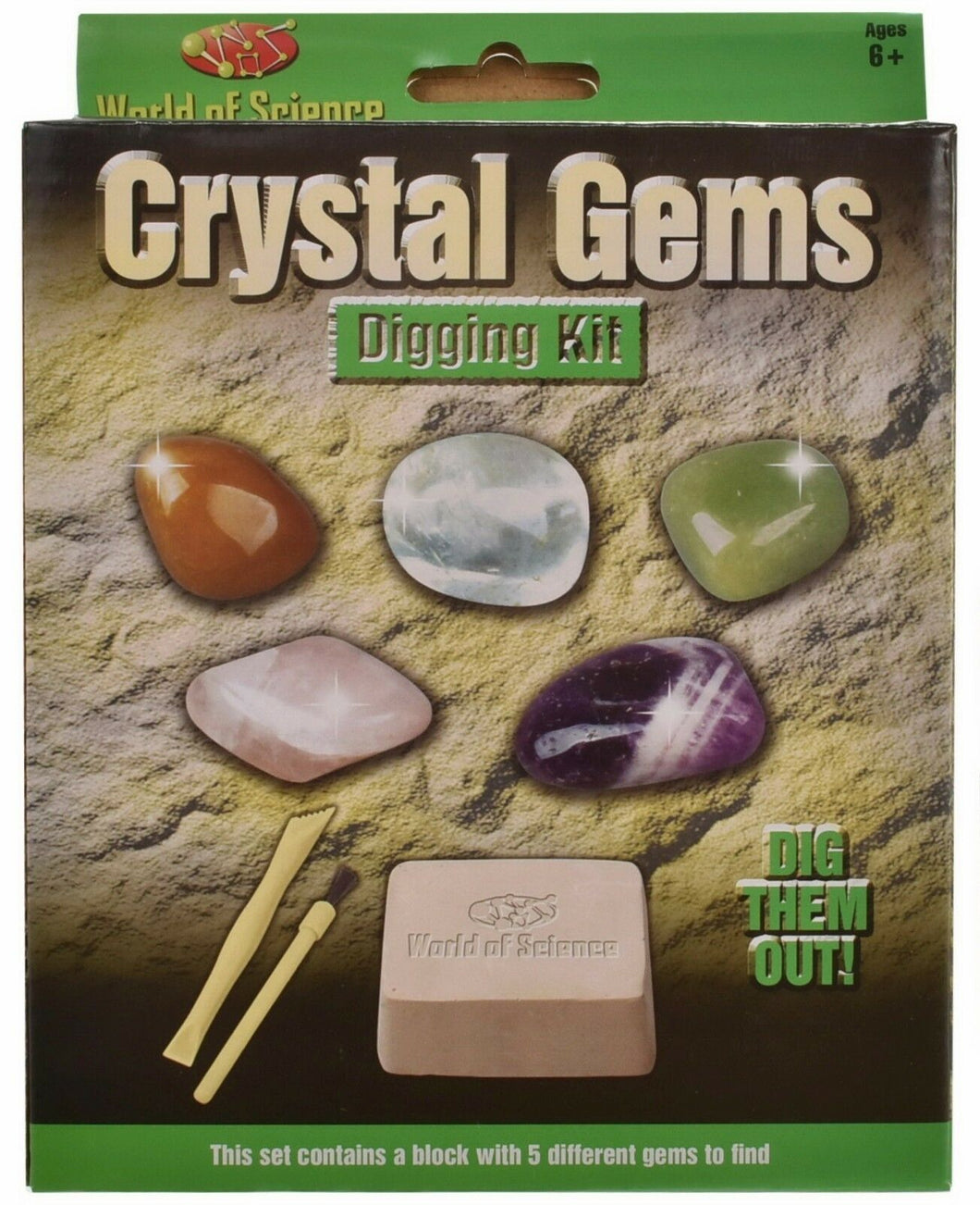 Crystal Gems Digging Kit Excavation Set Dig Gemstones Kids Educational Gift New