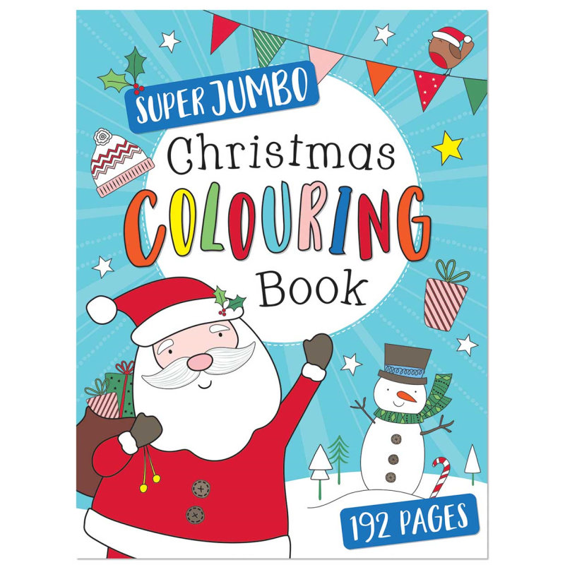 A4 Kids Jumbo Christmas Colouring Book Childrens Activity Stocking Toy 192 Pages