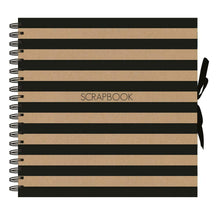 Load image into Gallery viewer, Large Striped Spiral Bound Scrapbook Photo Album Memories - 40 Black Sheets 25cm
