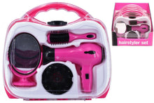 Load image into Gallery viewer, Girls Pink Battery Operated Hairdryer Set Play Toy In Carry Case Birthday Gift
