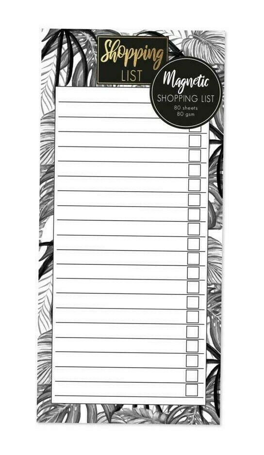 Magnetic Shopping To Do List Note Pad Tropical Design Lined Paper 80 Pages NEW