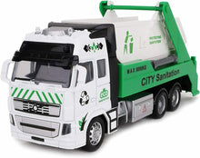 Load image into Gallery viewer, 21cm Pull Back Lorry DieCast Friction Powered Kids Garbage Truck Skip Lorry Toy
