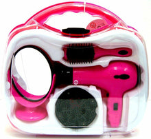 Load image into Gallery viewer, Girls Pink Battery Operated Hairdryer Set Play Toy In Carry Case Birthday Gift
