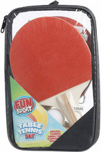 Load image into Gallery viewer, 2 Table Tennis Racket Two Paddle Ping Pong Bat + 3 Balls Bag Net Set UK Gift New
