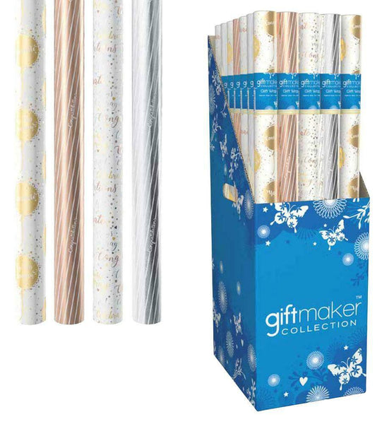 2 x Giftmaker Collection Everyday 1.5m Gift Wrapping Paper Foil Birthday Celebration  loading=