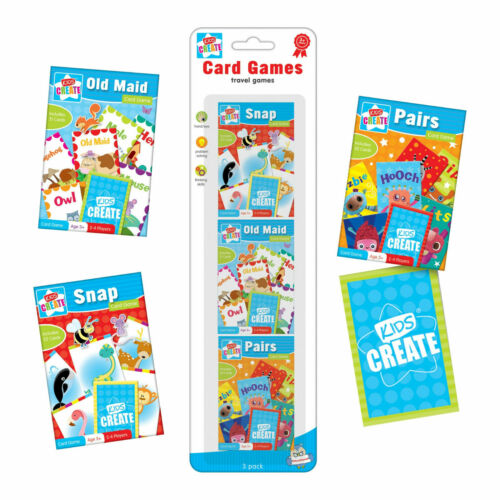 Pack of 3 Childrens Assorted Classic Travel Card Games Snap Pairs Old Maid New