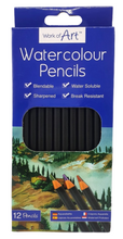 Load image into Gallery viewer, 12 Watercolour Artist Pencils For Drawing Painting Sketching Art Water Colour
