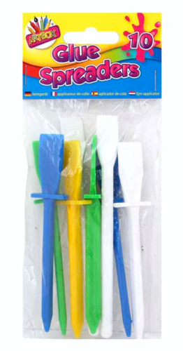 10pk Plastic Glue Adhesive Paste Paint Spreaders PVA Spatula Assorted Colours