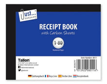 Load image into Gallery viewer, 5 x Half Size Duplicate Receipt Book With Carbon Sheets Numbered 1-80 Pages
