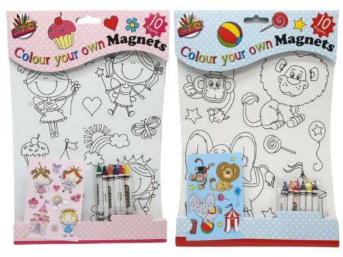 A4 Colouring Book Colour Your Own Magnets With 6 Crayons Pens Fun Activity Book