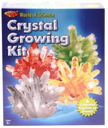 World Of Science Crystal Growing Kit Grow Your Own 4 Colourful Crystals Age 8+