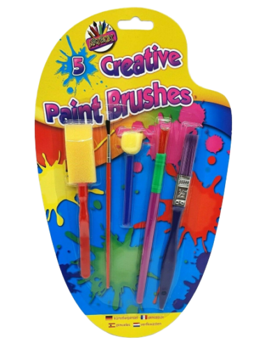 5 x Creative Paint Brushes Artist Kids Creative Brush Set - Brush / Sponge