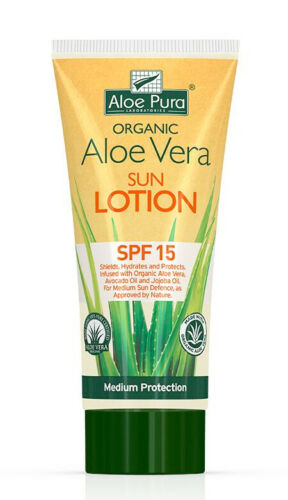 Aloe Pura Aloe Vera Sunscreen Sun Lotion SPF 15 UV Protection Skin Care 200ml