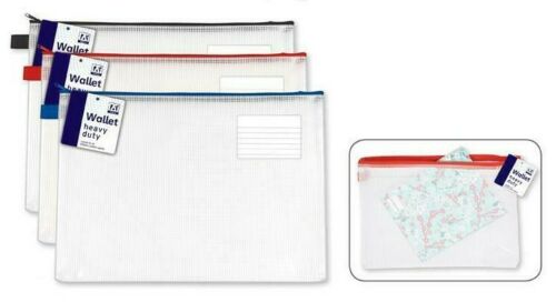 Heavy Duty Tuff Bag Zip Wallet Strong Document Folder Storage Cases 335 x 235mm
