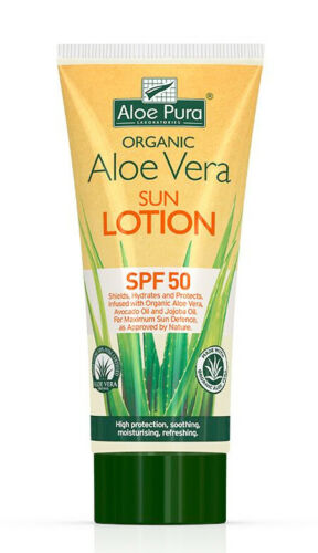 Aloe Pura Aloe Vera Sunscreen Sun Lotion SPF 50 High Protection Skin Care 200ml
