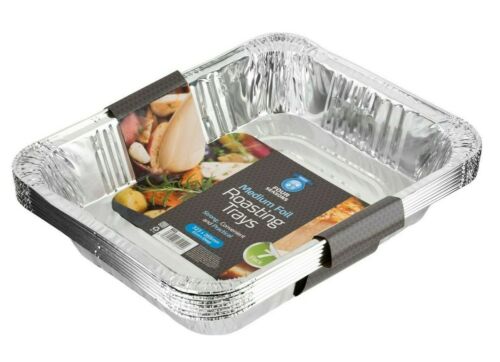 7pk 12 Inch Foil Tray Disposable Aluminium Foil Baking Roasting Trays Cake Tin