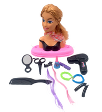 Load image into Gallery viewer, Girls Fashion Hair Styling Dolls Head Play Set Kids Childs Toy Beauty Gift New
