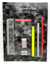 Load image into Gallery viewer, 7 PIECE SCHOOL STATIONERY SET PENS RULER PENCIL ERASER STATIONERY BACK TO CLASS
