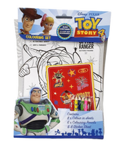 Load image into Gallery viewer, Toy Story 4 Colouring Set Arts and Crafts Pencil Crayons Travel Activity Book
