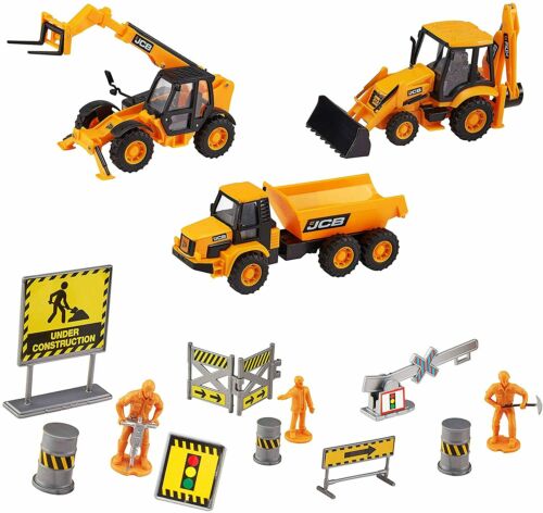 JCB Construction Vehicle Toy Play Set Cars Digger Dump Truck Back Hoe Kids Gift