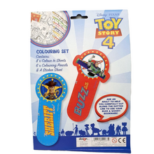 Load image into Gallery viewer, Toy Story 4 Colouring Set Arts and Crafts Pencil Crayons Travel Activity Book
