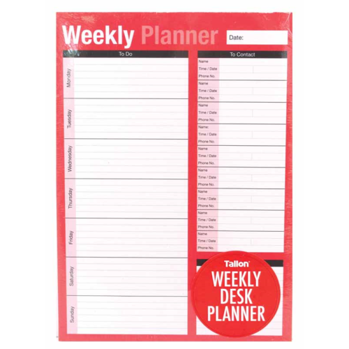 A4 Weekly Planner To Do List Desk NotePad Meal Plan Home Office Tear Off Sheets